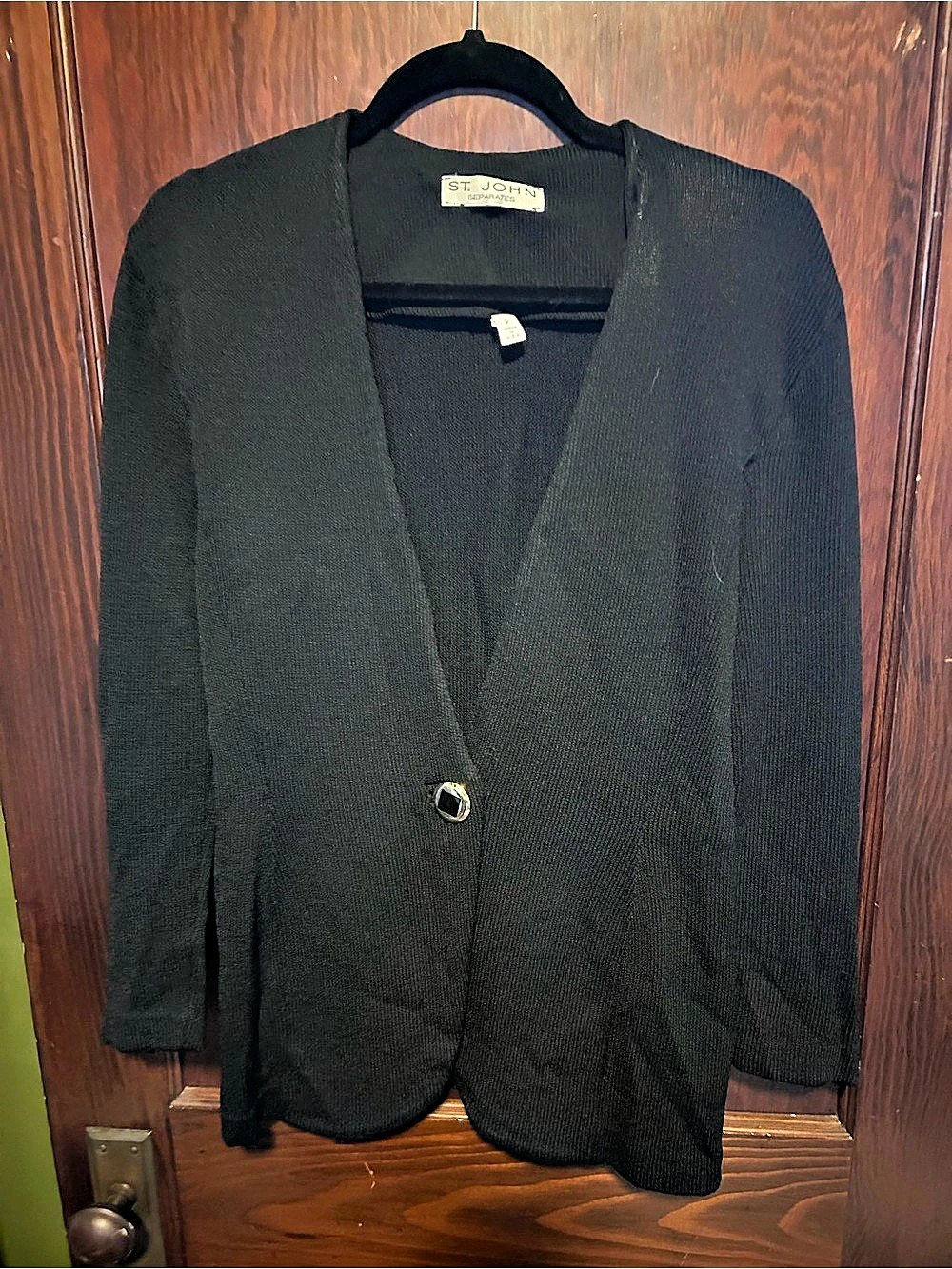 St. John Black Knit Blazer Size P